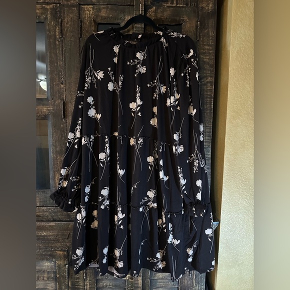 Lularoe ANNABELLE Women Plus Size 2XL Chocolate Brown Tier Long Sleeve Dress NWT - Picture 1 of 6